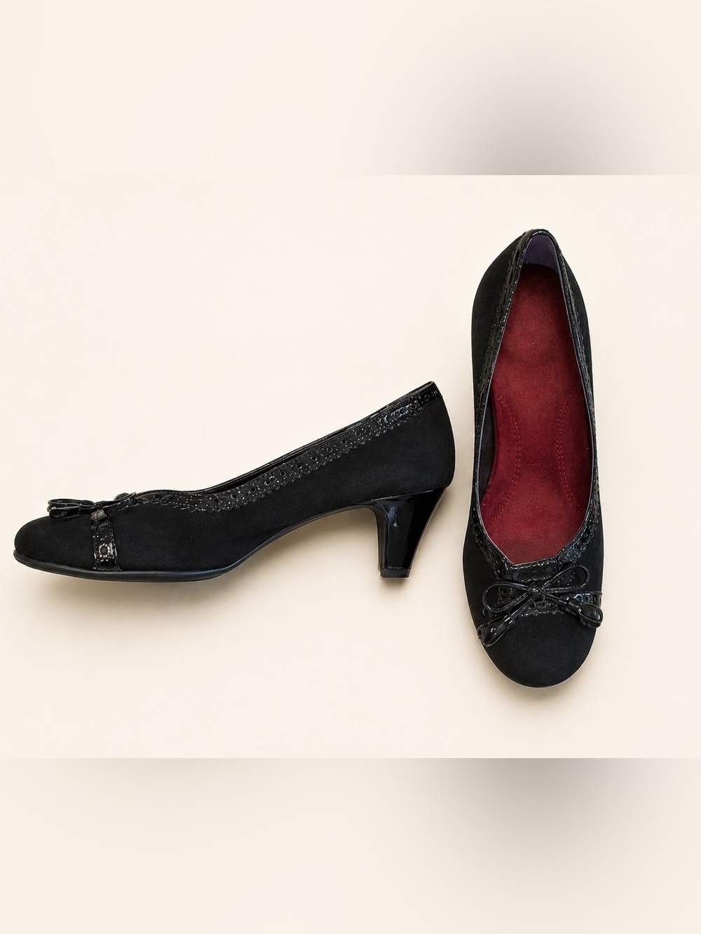 Aerosoles • Black Suede Leather Bow Detail ‘Screenplay’ Pumps Size 8 • Like new!